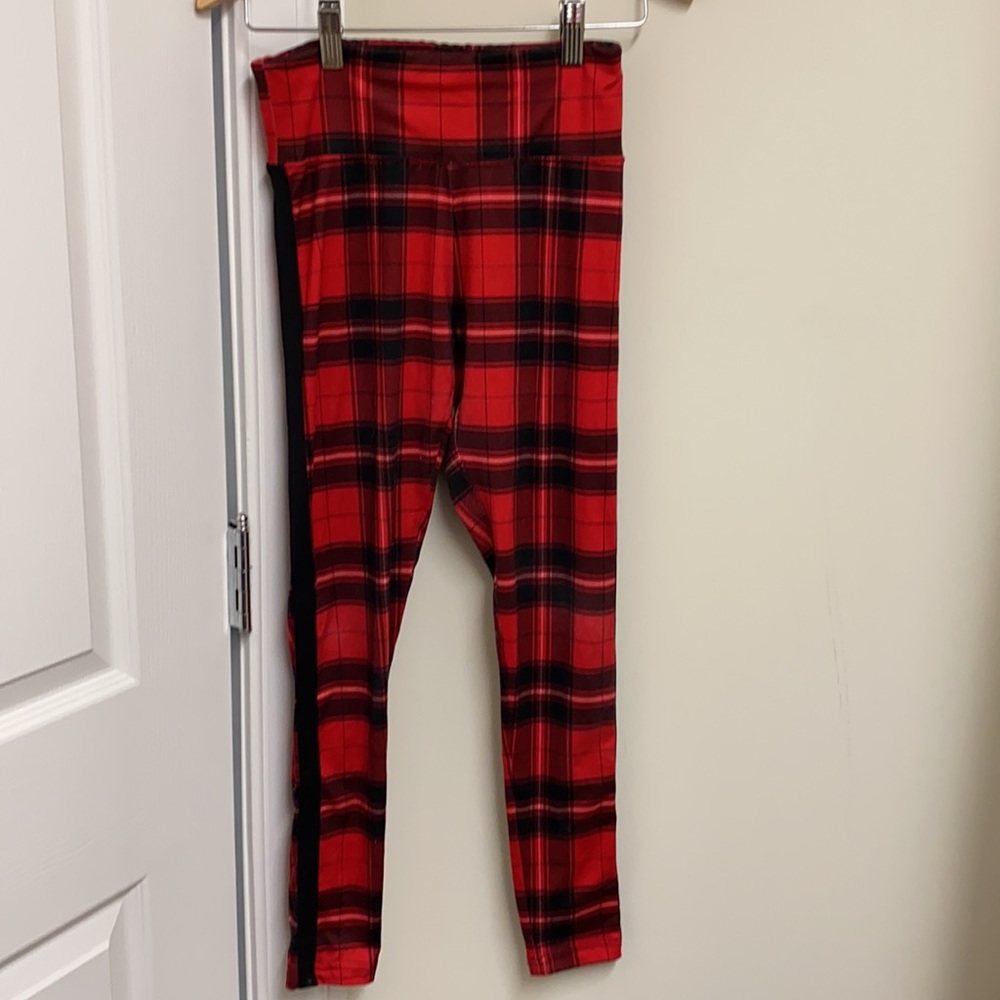 Plaid justice leggings size 12
